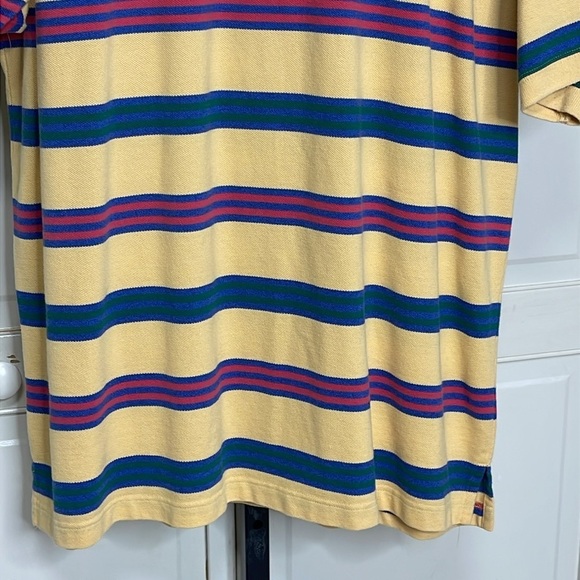 GANT Mens Striped Heavy Washed Polo Shirt Yellow Size XL Preppy - Picture 3 of 11